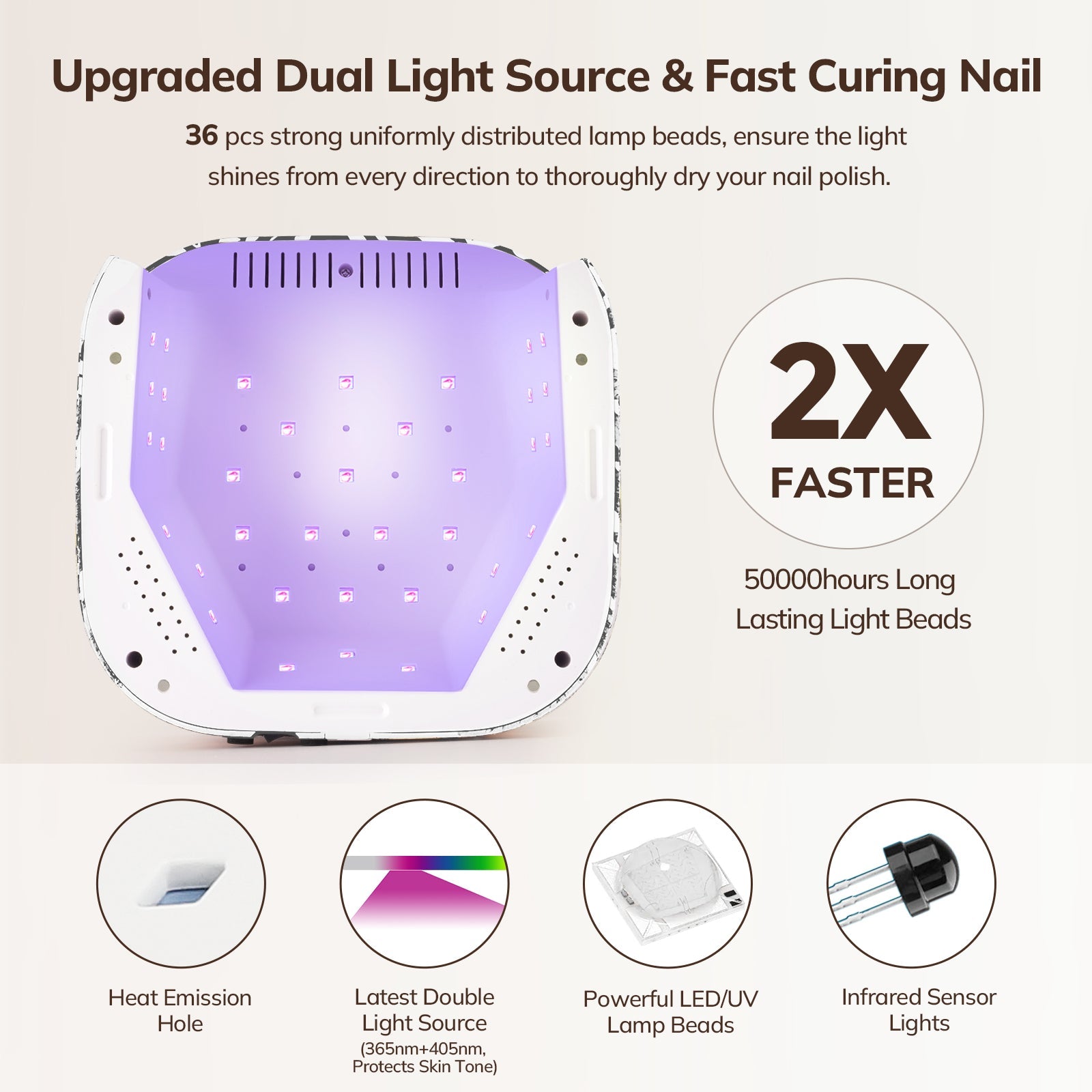 Crown™ Nail Lamp & Wand™ Nail Drill Bundle – Zebra Print