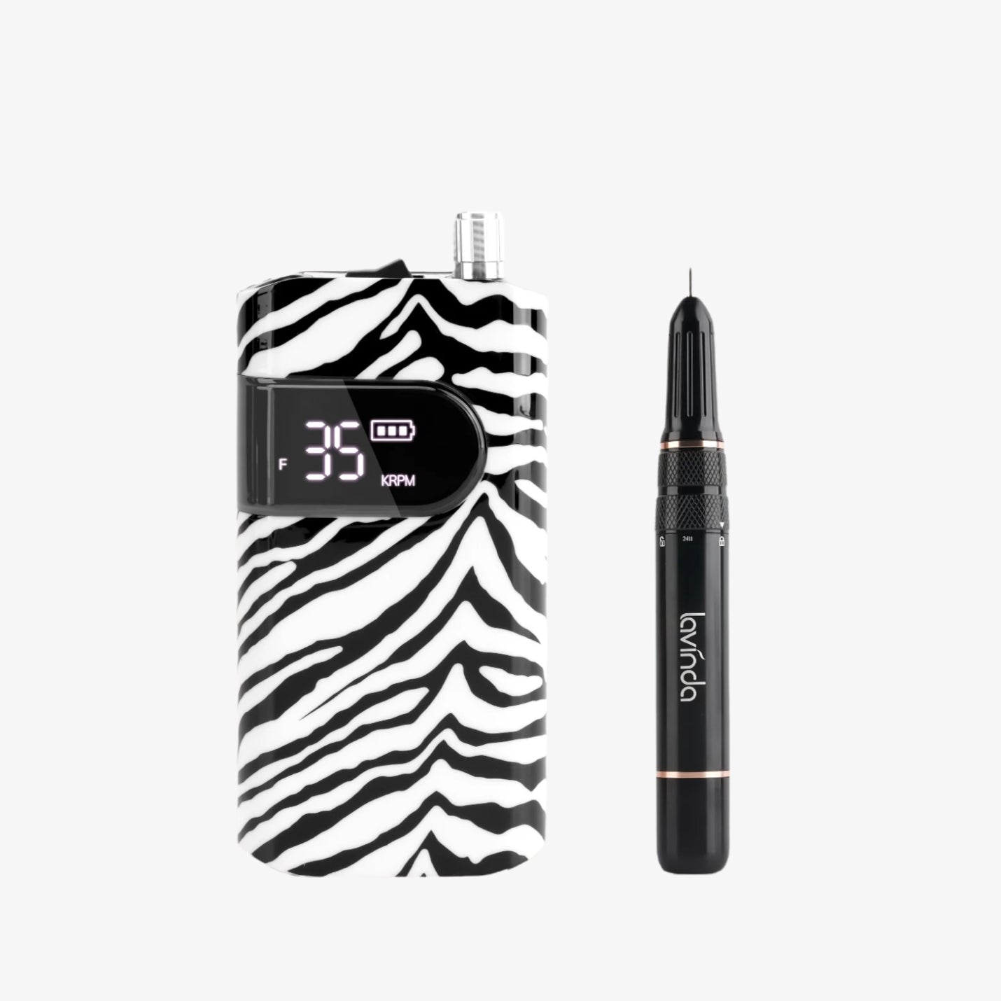 Crown™ Nail Lamp & Wand™ Nail Drill Bundle – Zebra Print